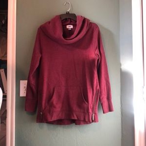 Maroon cow-neck sweatshirt